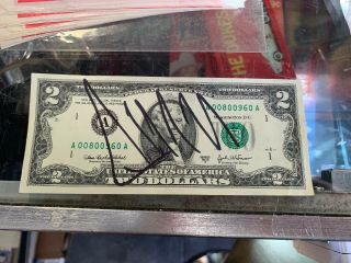Donald Trump Autographed Two Dollar Bill 2013 With $2 With Loa