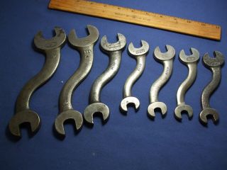 7pc.  Vintage J.  H.  Williams - " S " Wrenches - Brooklyn & Buffalo - Alloy Artifacts