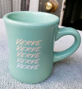 Verve Coffee Roasters Coffee Diner Mug Seafoam Green Heavy Weight 8 Ounces Rare