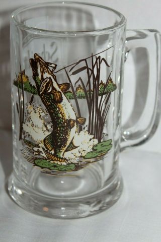 Vintage Schmidt Beer Glass Mug Wildlife Collector Series Northern Pike Fish Vl