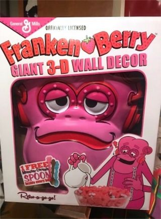 General Mills Franken Berry Vac - Tastic Giant 3 - D Wall Décor 18 " Tall