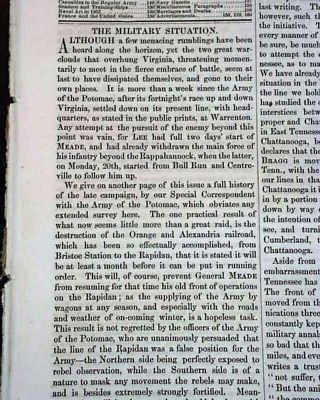Robert E.  Lee Post Battle Of Gettysburg Campaign Report 1863 Civil War Newspaper
