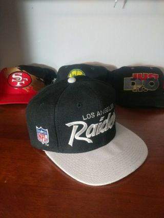Wool Vintage Angeles Raiders 80s 90s Sports Specialties Script Snapback Hat Cap