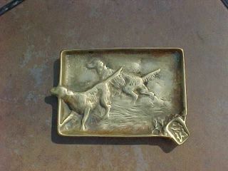 Antique Bronze / Brass Ash Tray - Dogs - Setters
