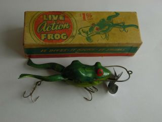 Live Action Frog Lure And Box Never Fished