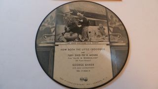 78 Rpm Picture Disc 1933 " Alice In Wonderland " - George Baker Rca No.  17 - 4003 Rare
