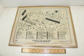 Stanley No.  45 Plane Diagram Large Format - From 2 /10/1923 - 19 1/2 X 15 In.