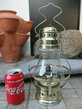 Vintage 1920s Rare French Brass Oil Lamp Lantern C R Brevete S.  G.  D.  G.