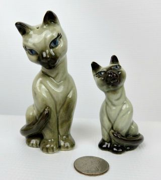 Vintage Ceramic Arts Studio Siamese Mama Baby Cats Salt Pepper Shakers