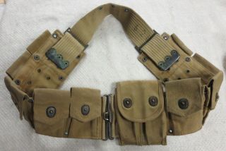 Ww1 Vintage Us Army Model 1918 Mounted Cartridge Belt With.  45 Pouch