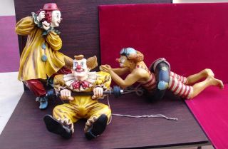 Vintage Collectible Set Of 3 Large Clowns