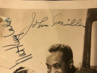 Vintage 40s Capitol B&W 5x7 Promo Photo Signed Nat King Cole Trio w/ John Miller 3