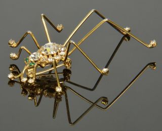 Vtg Juliana D&e Swarovski Crystal Daddy Long Leg Spider Bug Insect Pin Brooch