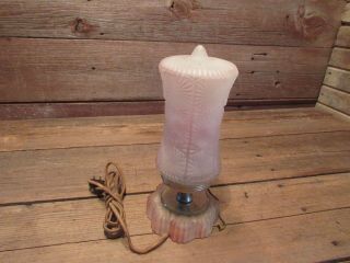 Vintage Art Deco Pink Opaline/frosted Pink Glass Table Lamp Unique And