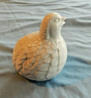 White Porcelain Baby Quail Partridge Bird Ceramic Figurine Statue Homco Japan