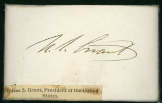President U.  S.  Grant Signed Autographed Card Bas Beckett Loa