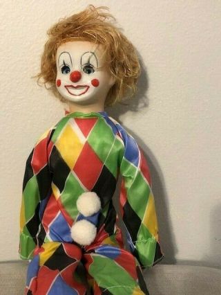 Vintage Clown Doll Porcelain,  Bisque,  Ceramic