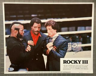 Sylvester Stallone Signed 11x14 Rocky Iii Lobby Card Autographed Beckett Bas Loa