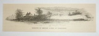 1866 Remains Of British At Yorktown (civil War) Engraving