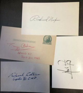 Apollo 11 Signed Autographed Neil Armstrong Buzz Aldrin Collins Richard Nixon