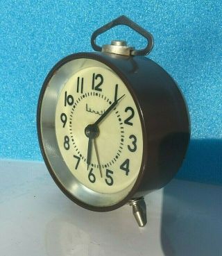 Vintage Mechanical Alarm Clock Russian Vityaz Vitiaz Soviet Ussr Russia