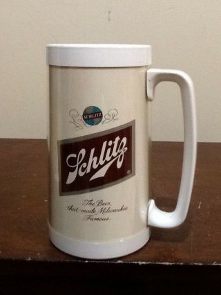 Vintage Schlitz Plastic Beer Mug/stein Thermo Serv