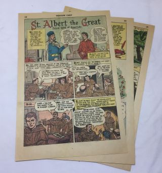 1960 Four Page Cartoon Story Saint Albert The Great Patron Saint Of Scientists