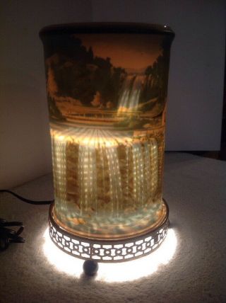 VTG ECONOLITE 1956 OLD GRIST MILL PADDLE WHEEL LITHO SPINNING MOTION LAMP 3