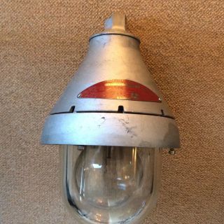Vintage Industrial Crouse Hinds Explosion Proof Warehouse Light Fixture 16”