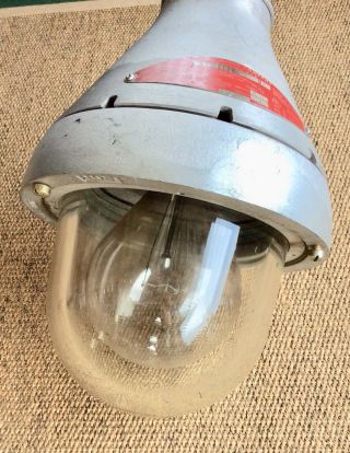 Vintage Industrial CROUSE HINDS Explosion Proof Warehouse Light Fixture 16” 2