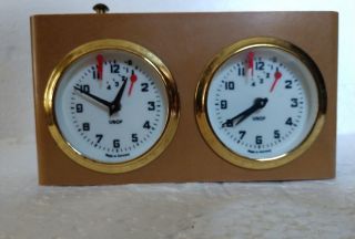 Vintage Clock Dual Display Wind - Up - Made In West Germany
