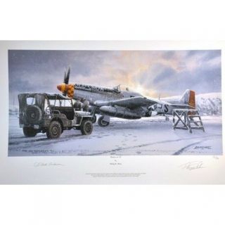 Winter Of 45 Print " Old Crow " Signed By Col.  Bud Anderson