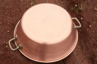 Vintage Copper Confiture Jam Jelly Pan Rounded Rim 2.  6lbs Diam 14.  6inch