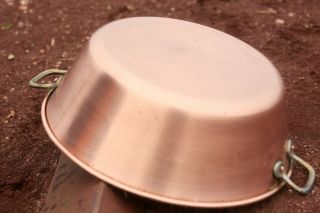 Vintage Copper Confiture Jam Jelly Pan Rounded Rim 2.  6lbs Diam 14.  6inch 2
