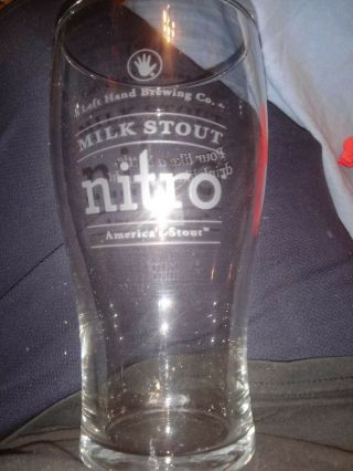Nitro Milk Stout Left Hand Brewing Co.  Beer Glass Pint " Pour Like A Bottle Drink