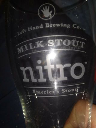 Nitro Milk Stout Left Hand Brewing Co.  Beer Glass Pint 