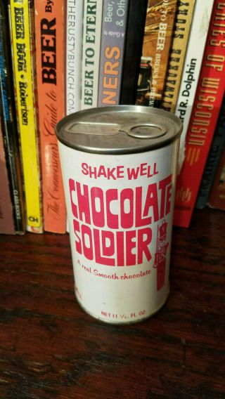 Chocolate Soldier 12oz Juice Top Pull Ring Soda Can Bottom Opened