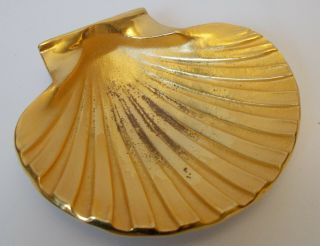 Vtg Gold Plated Bronze Brass Shell Soap Dish Sherle Wagner Bathroom