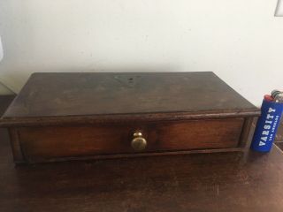 Antique English Mahogany Scientific Apothecary Scales Base Table Box,  19th C Oak