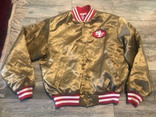 80’s Vintage San Francisco 49ers Gold Satin Jacket Men’s Large Euc