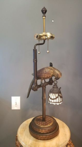 Frederick Cooper Chicago Parrot Lamp Base.  Polly By Night.  Bronzed Finished.