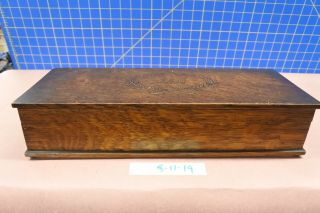 Vintage Antiques Oak Box Marked Gs On The Top