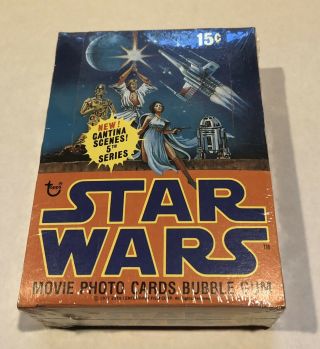 Vintage 1977 Topps Star Wars Trading Cards Series 5 Empty Wax Box