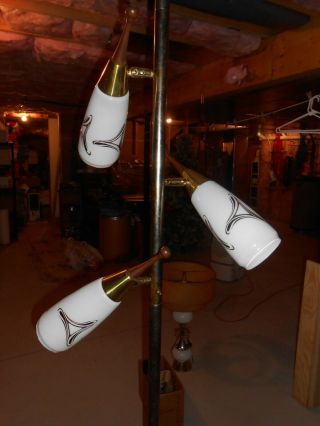 Vintage Retro Tension Pole Lamp Light Fixture Mid - Century