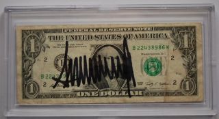 President Donald Trump Autograph On $1 Bill With Certificate Of Authorization