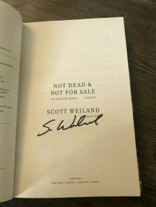 Scott Weiland Signed Book Stp Stone Temple Pilots Not Dead & Not