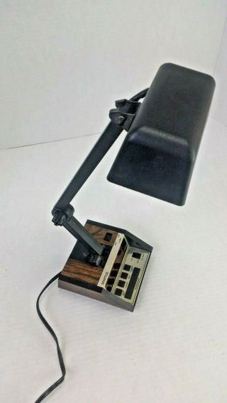 Vintage 1960s Digital Alarm Clock Lamp Spartus 1401 Mid Century Modern Folding