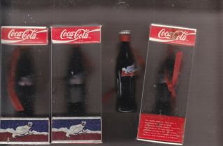 Coca - Cola Three Inch Mini Bottles Four Polar Bear 1980s