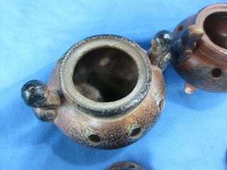 Vintage 2 Chinese Porcelain Incense Burner Pot With Lid Very Old 3