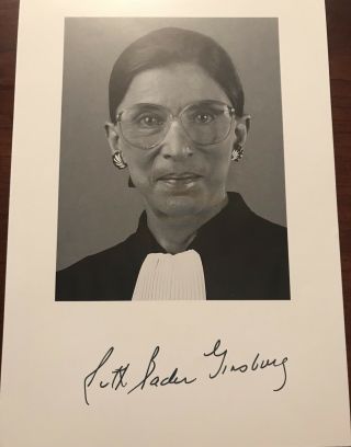 Supreme Court Justice Ruth Bader Ginsburg Signed Auto Photo Rare